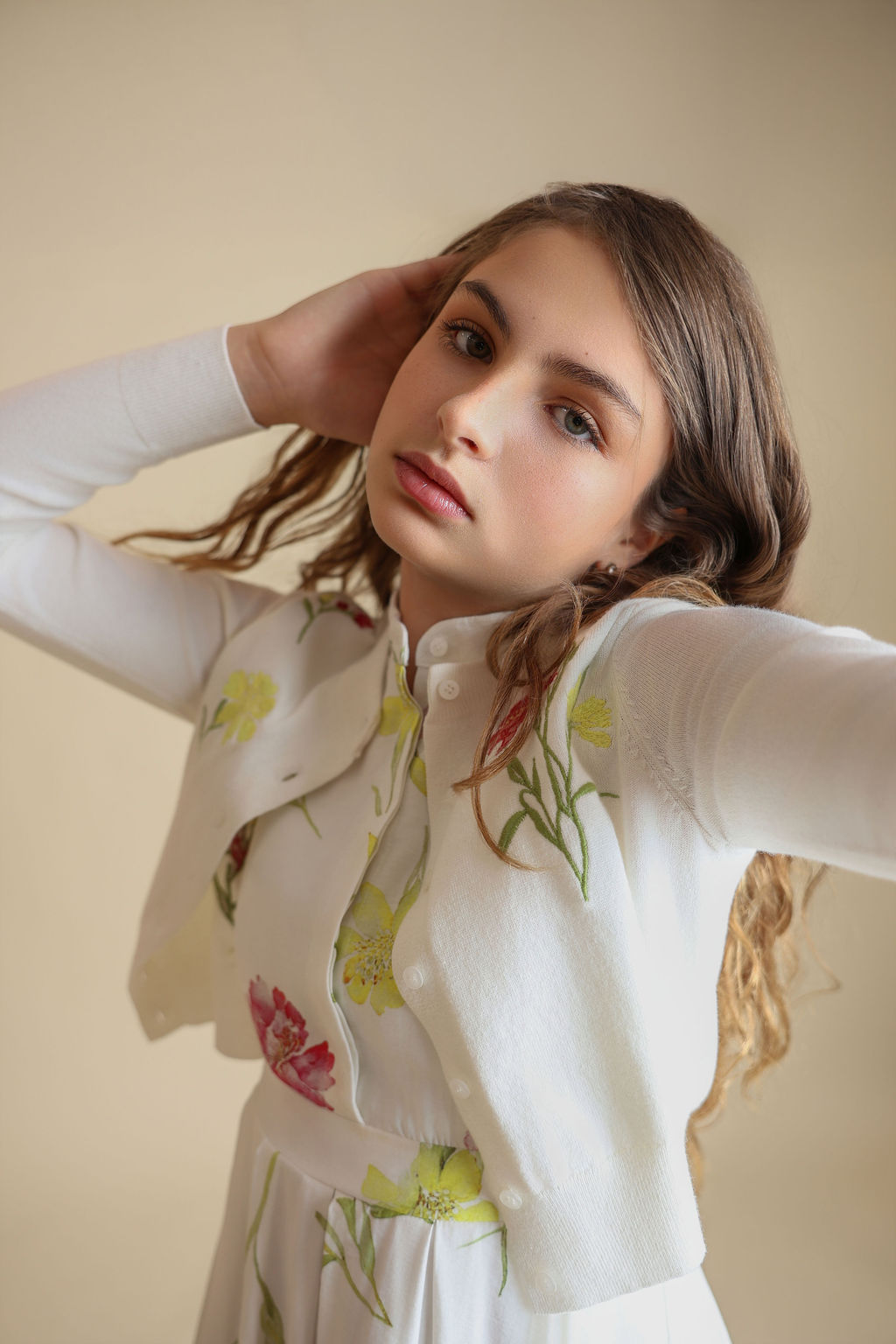 Yanny cardigan and floral jumper