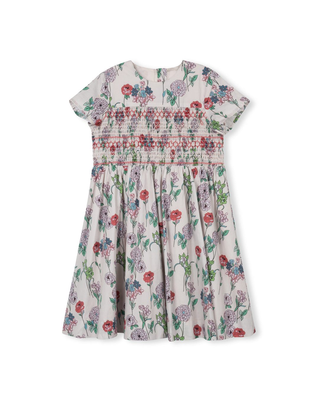 ezzie floral printed smocked dress