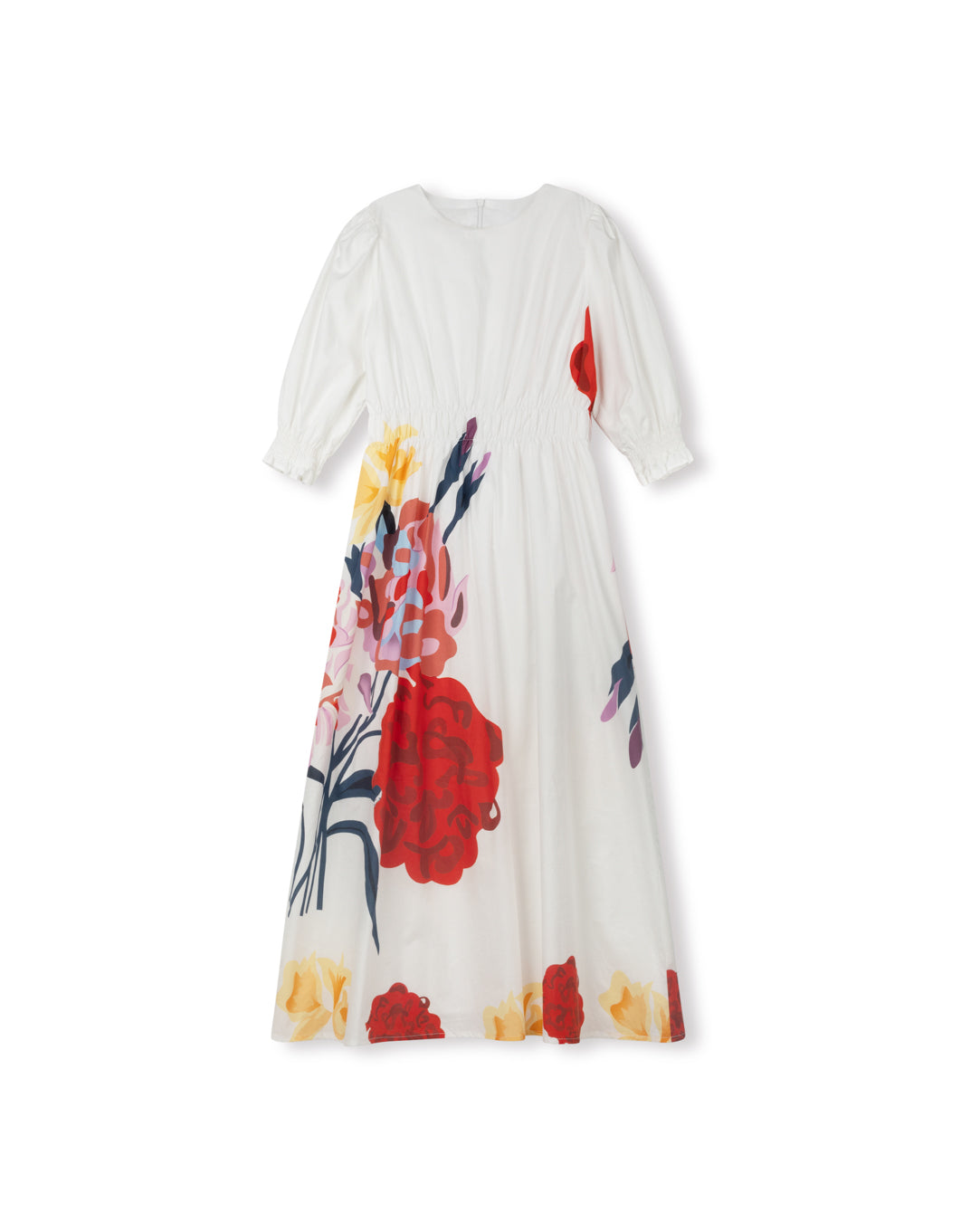 big floral waisted dress