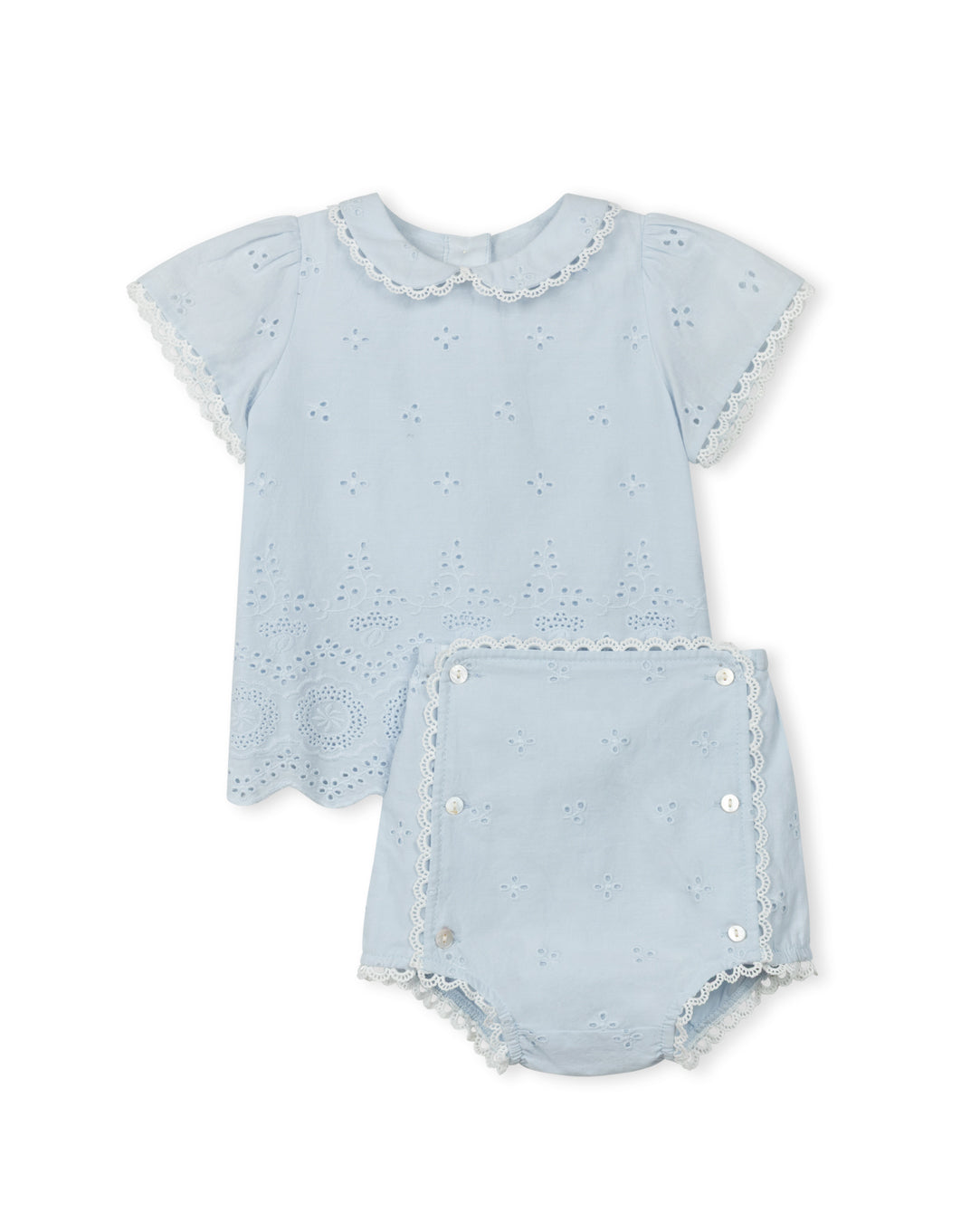 Avery eyelit trim blouse and bloomer