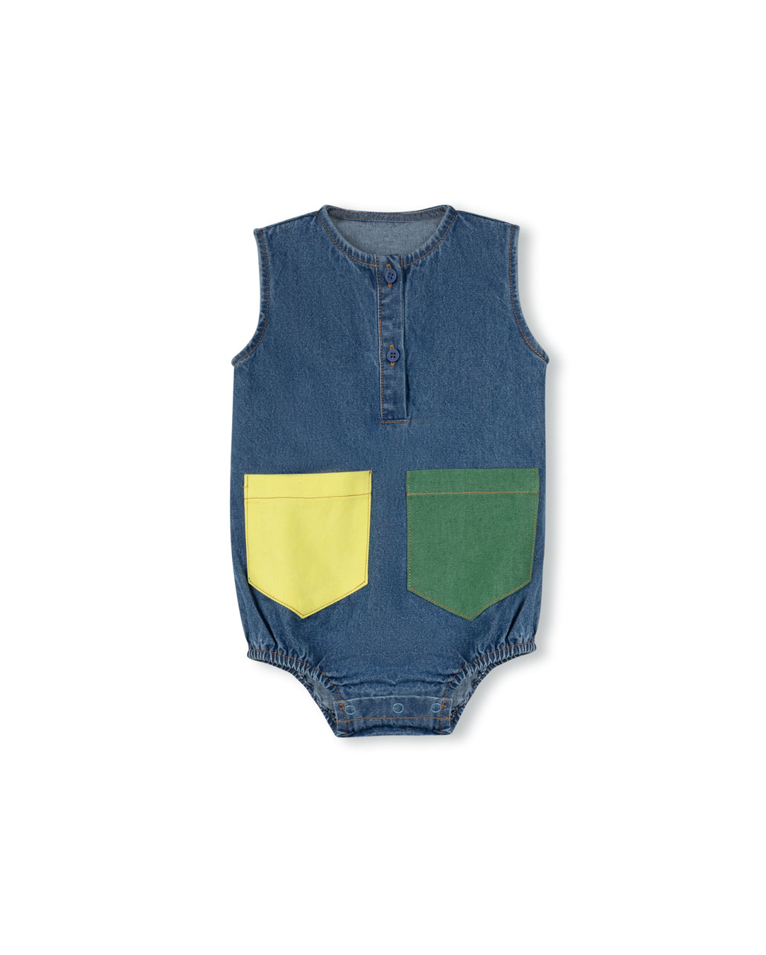 filer denim pocket romper