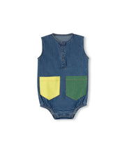 filer denim pocket romper