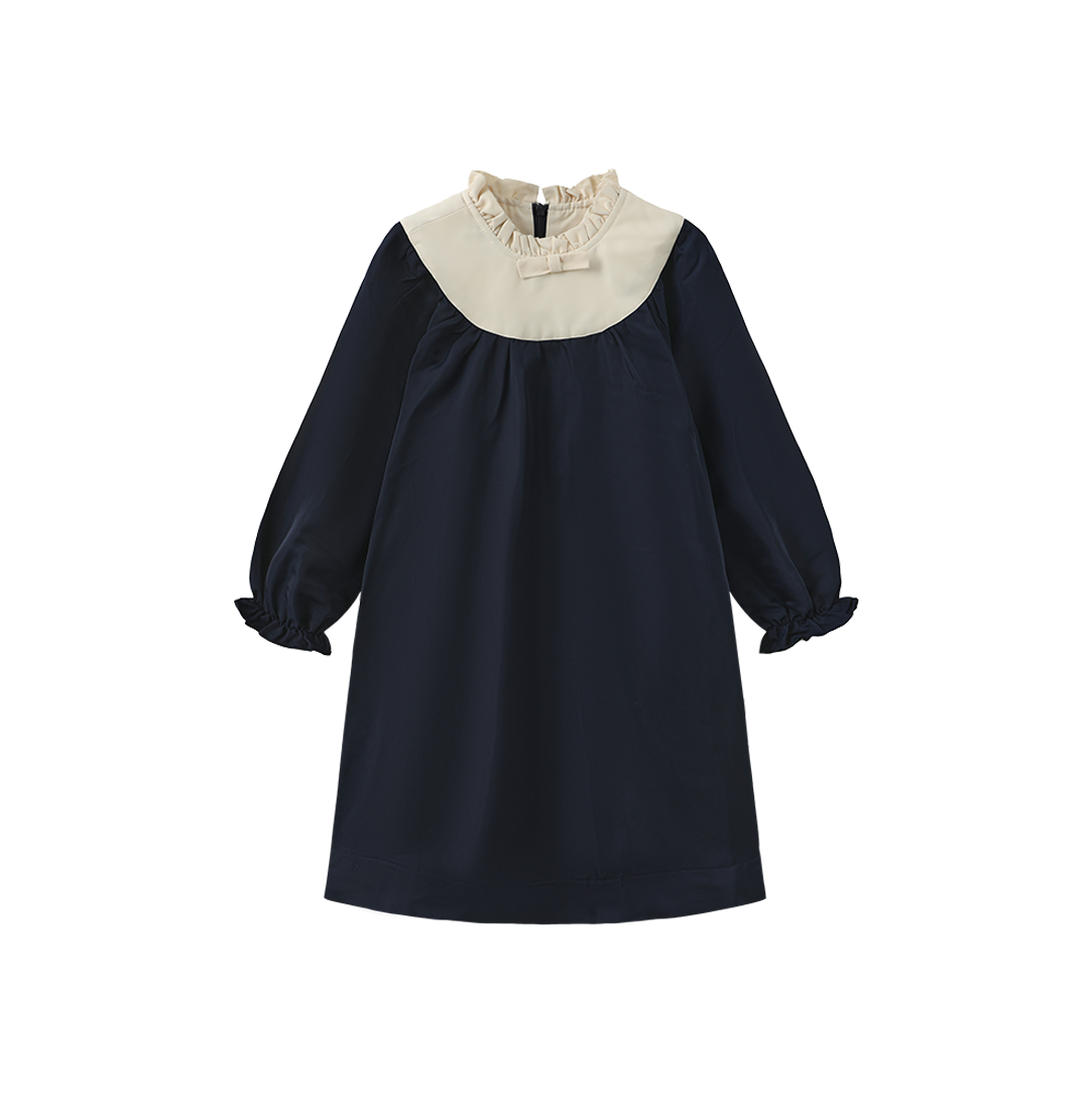 Quilted Neck Taffeta Dress