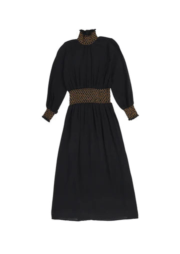 smocked maxi dress