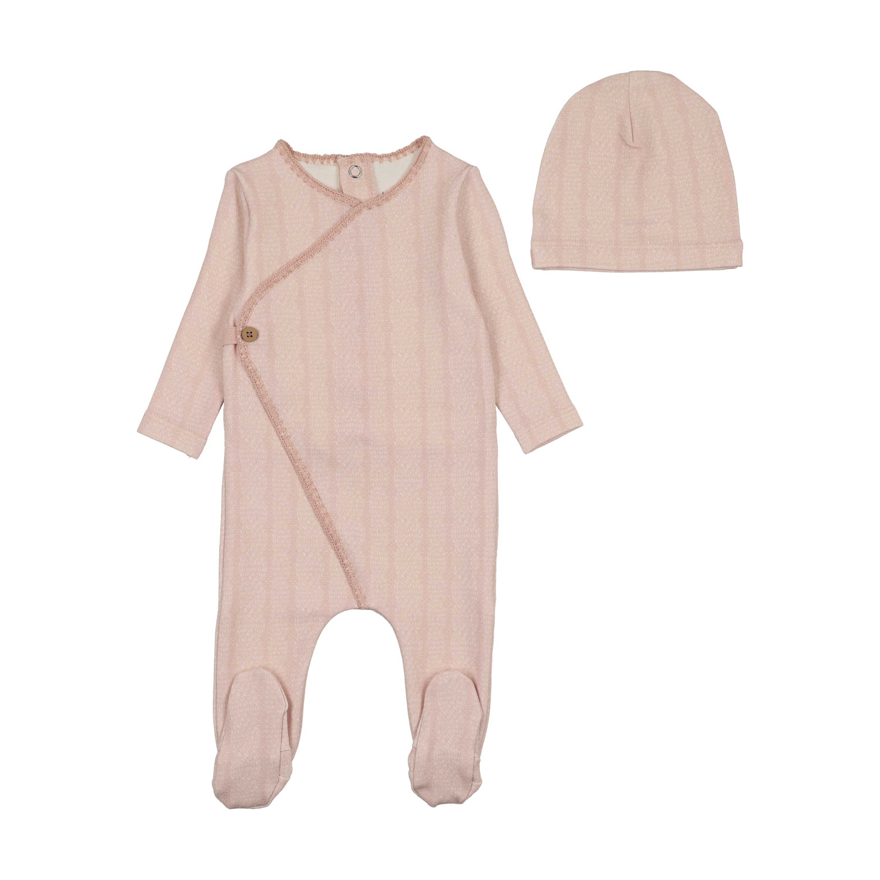 Rose cable stitch wrap footie