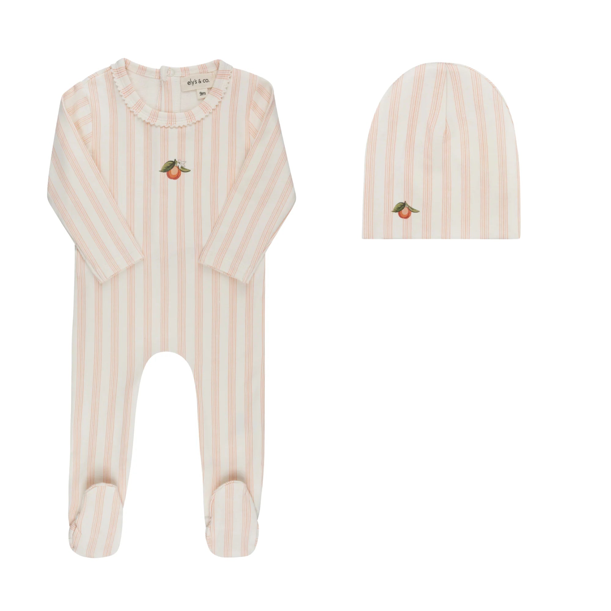 Peach Stripe Footie
