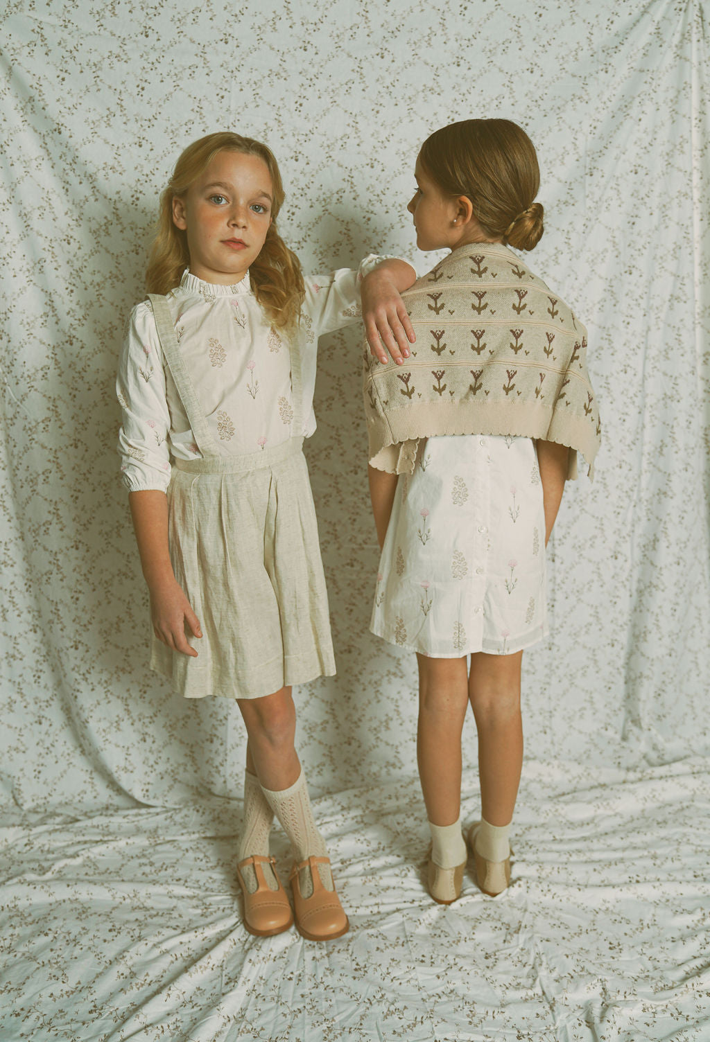 Blouse and herringbone jumper set