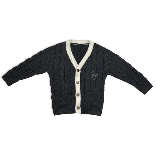 Dk grey cabled cardigan