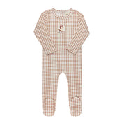 Jersey Cotton Owl Gingham Footie