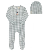 Jersey Cotton Owl Gingham Footie