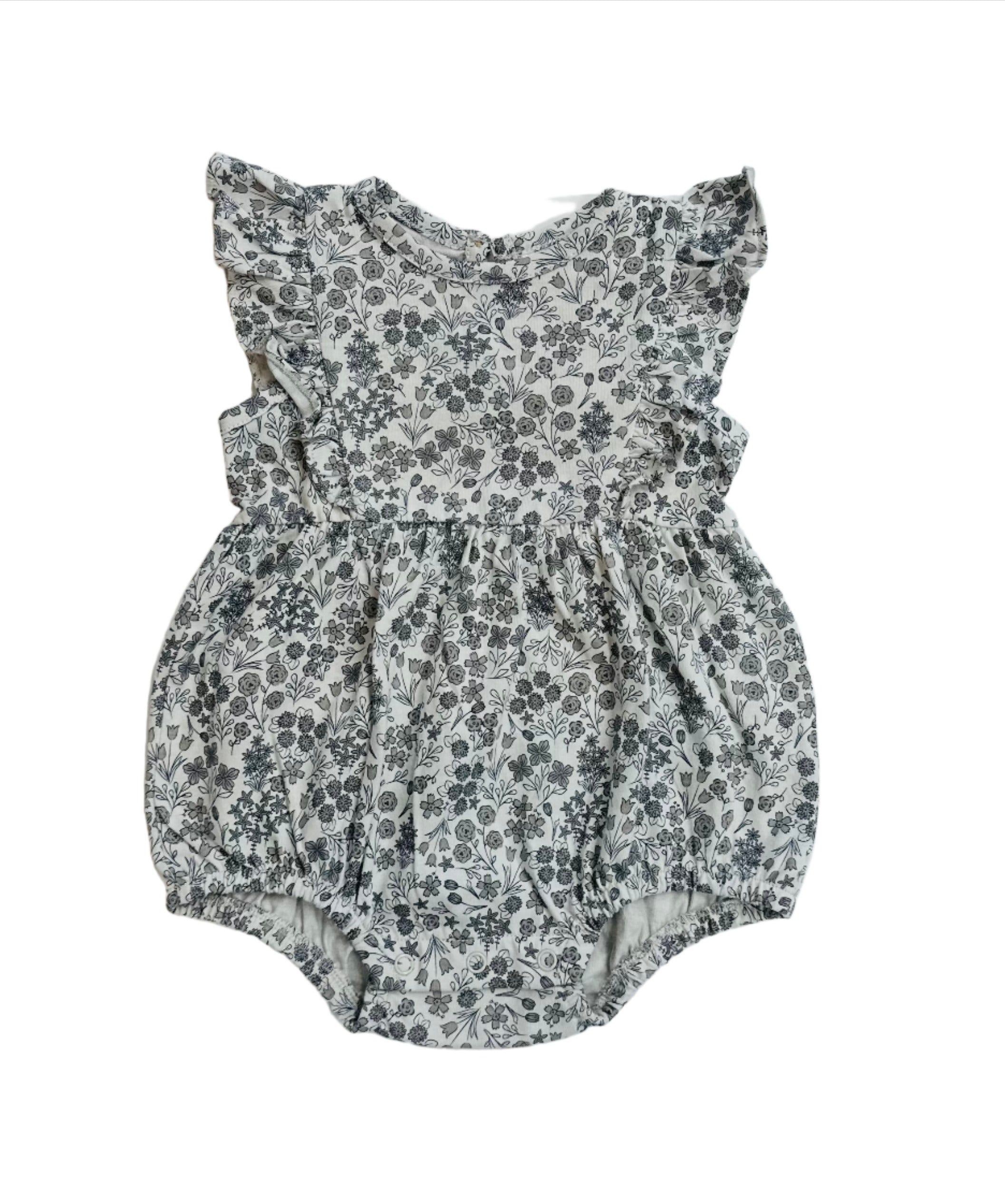 City Mouse Grey floral romper