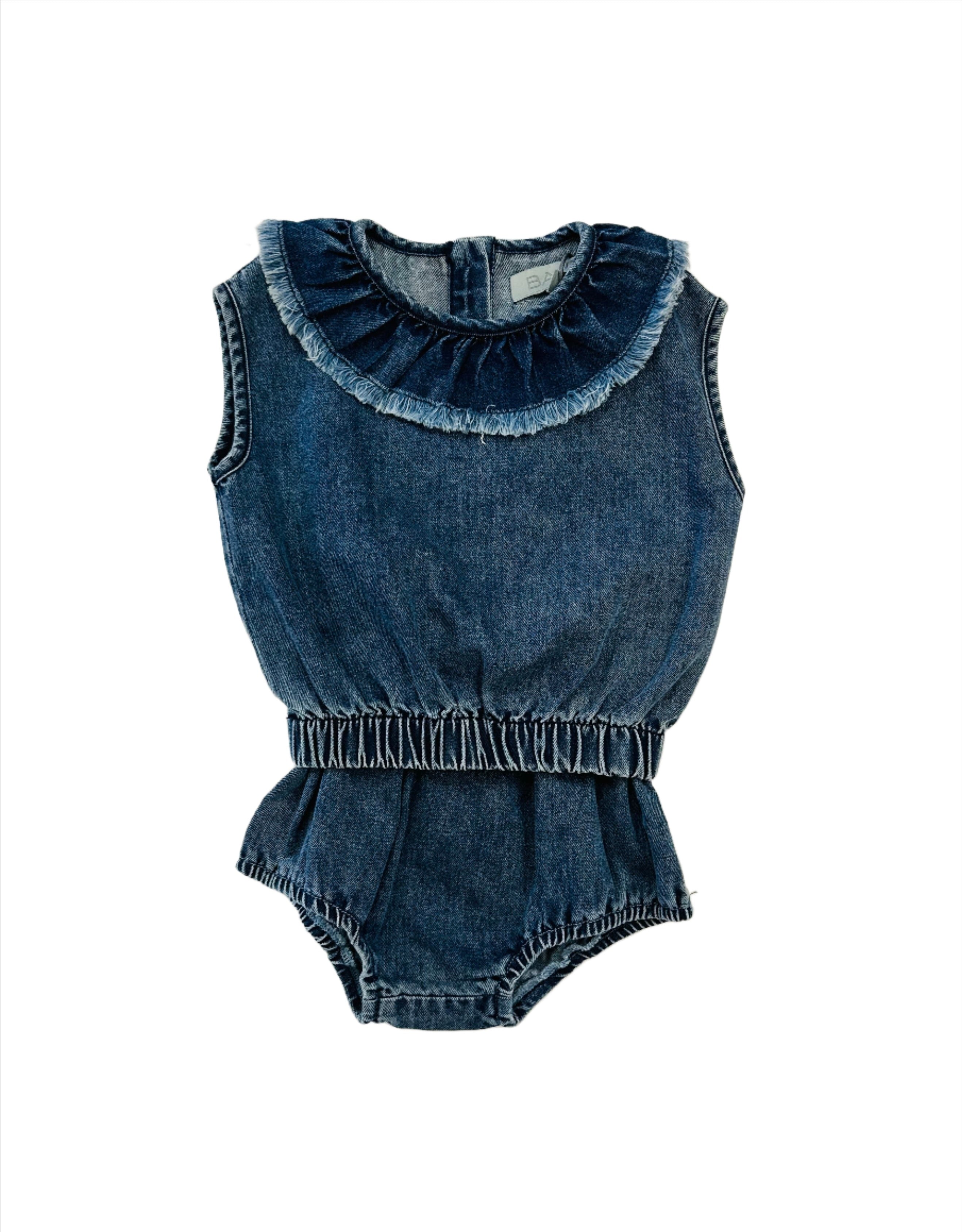 Bace denim ruffle top with bloomers