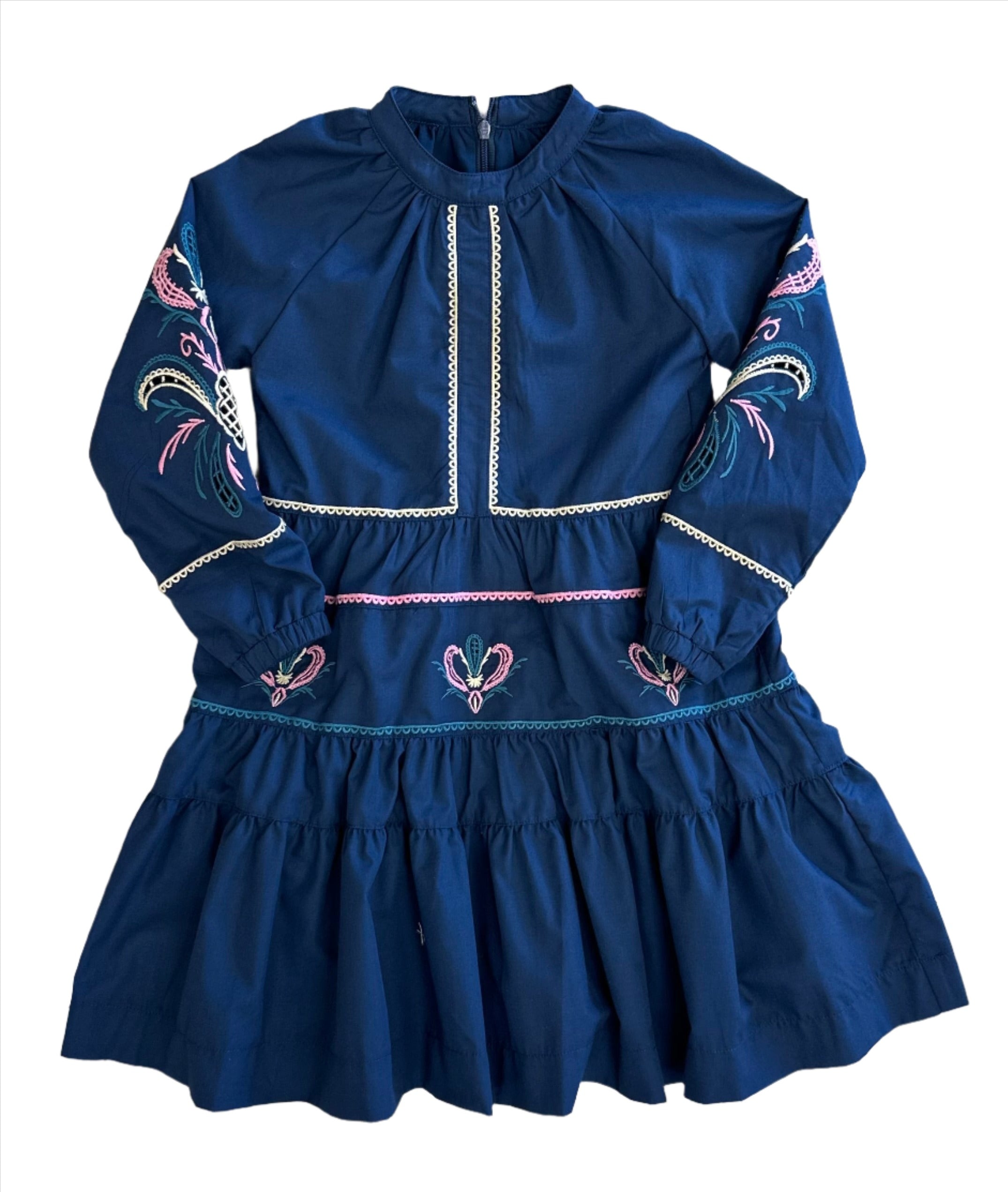 Porter navy /pink embroidered dress