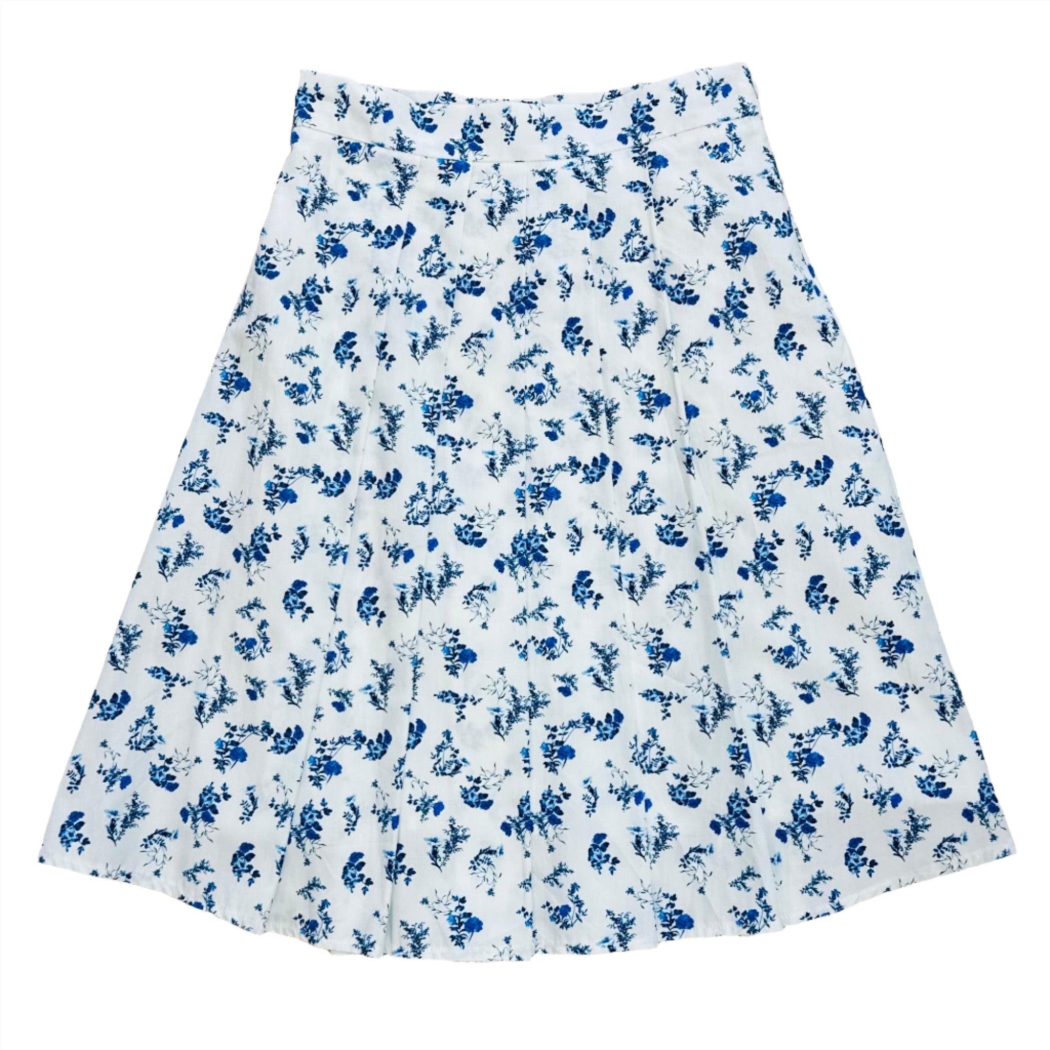 Alitsa blue floral pleated skirt