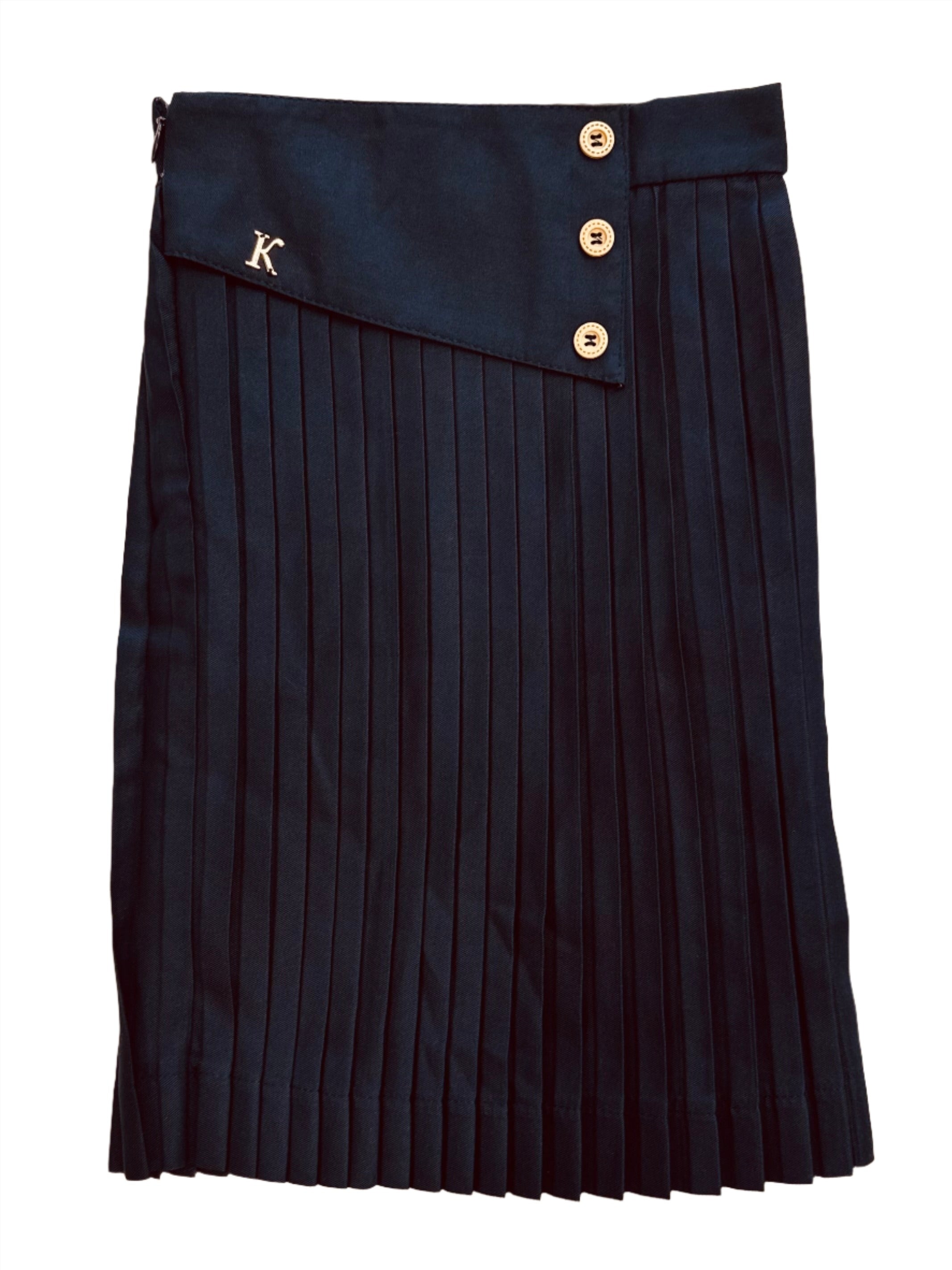 Kids Basic navy pleated skirt