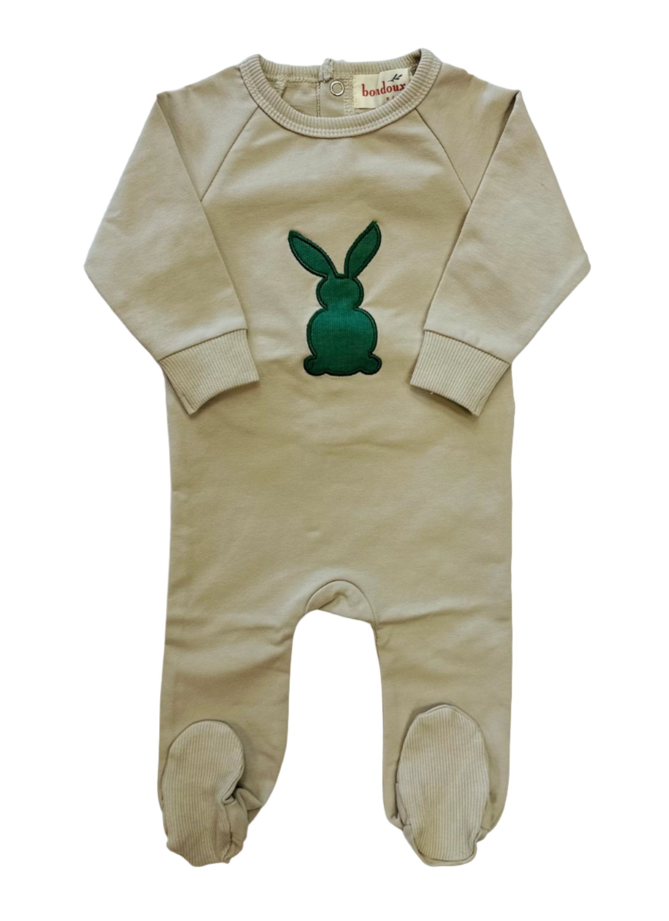 Bondoux green bunny footie