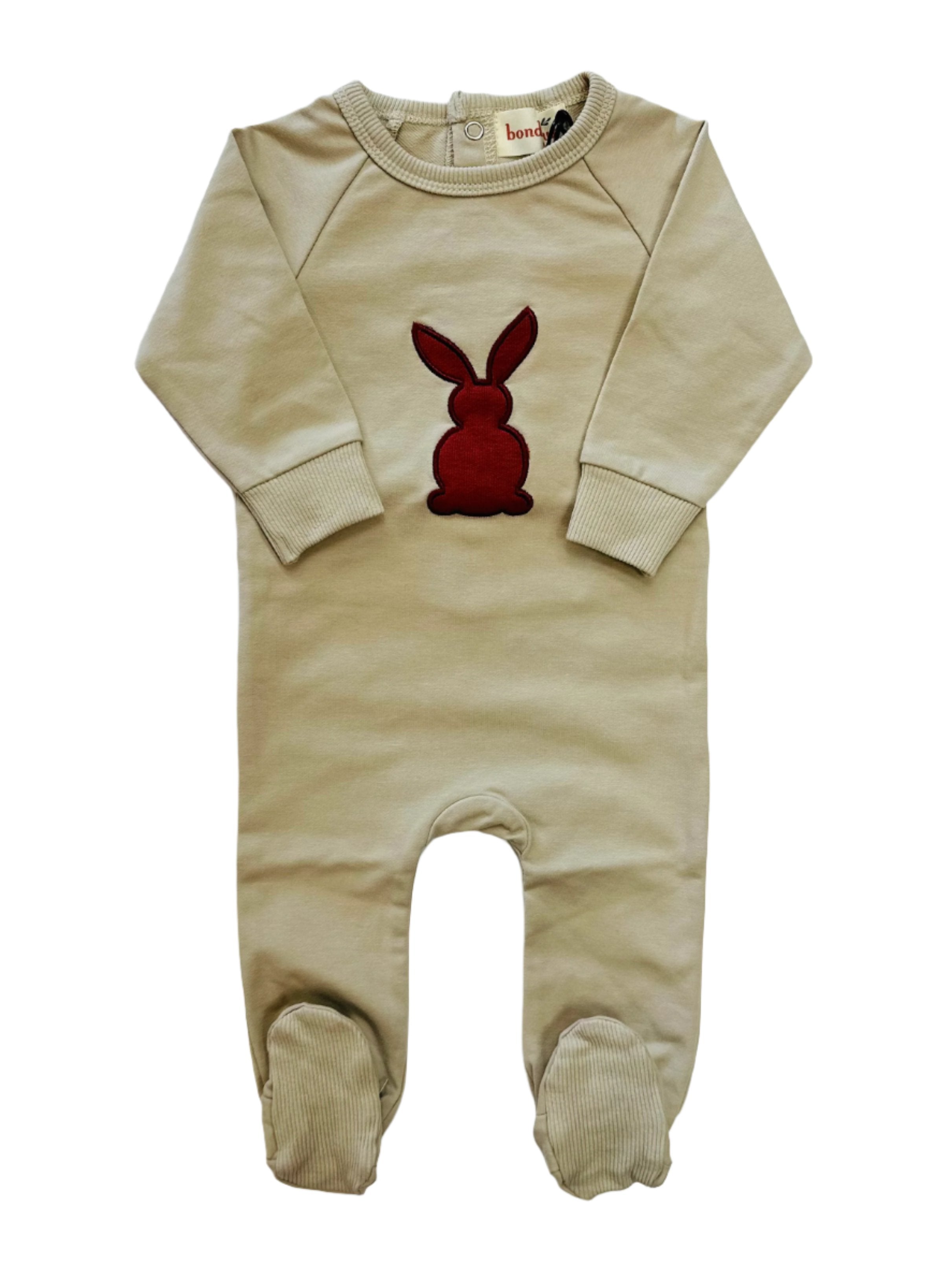 Bondoux red bunny footie