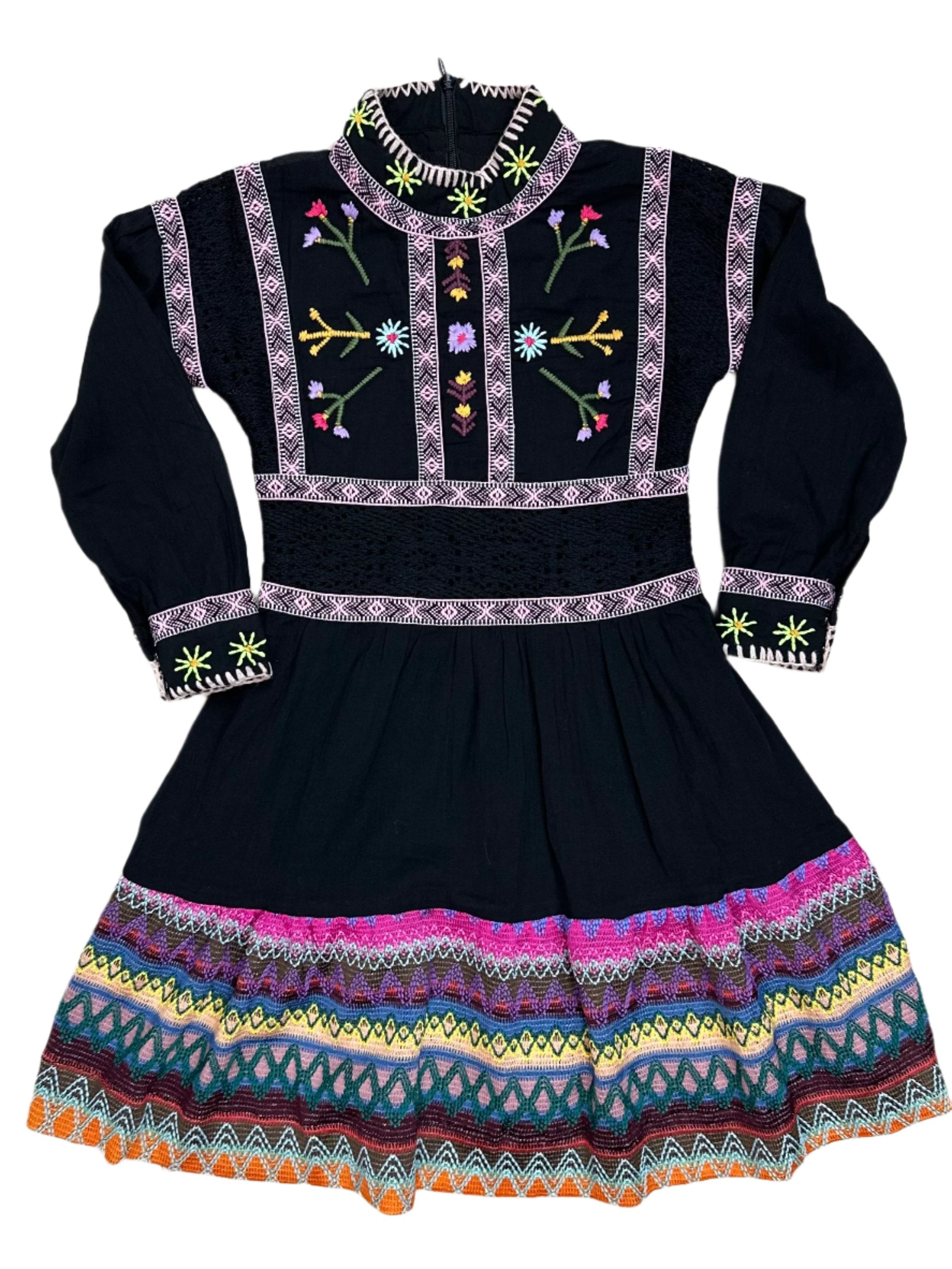 colorful embroidery dress