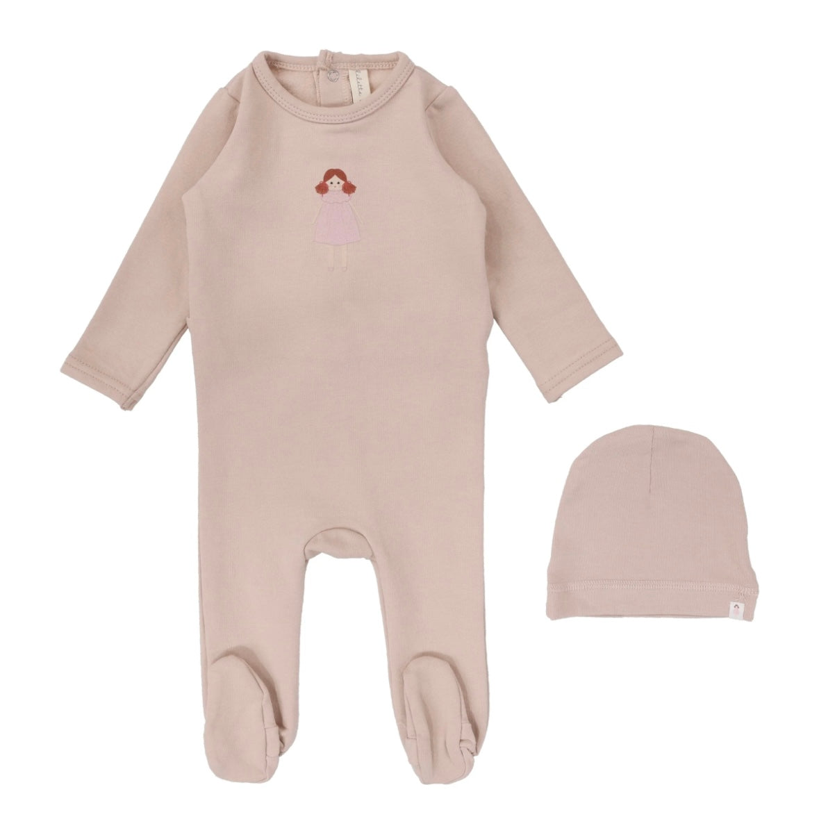 doll pink footie and hat