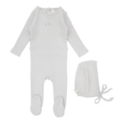 Pointelle footie and blanket set