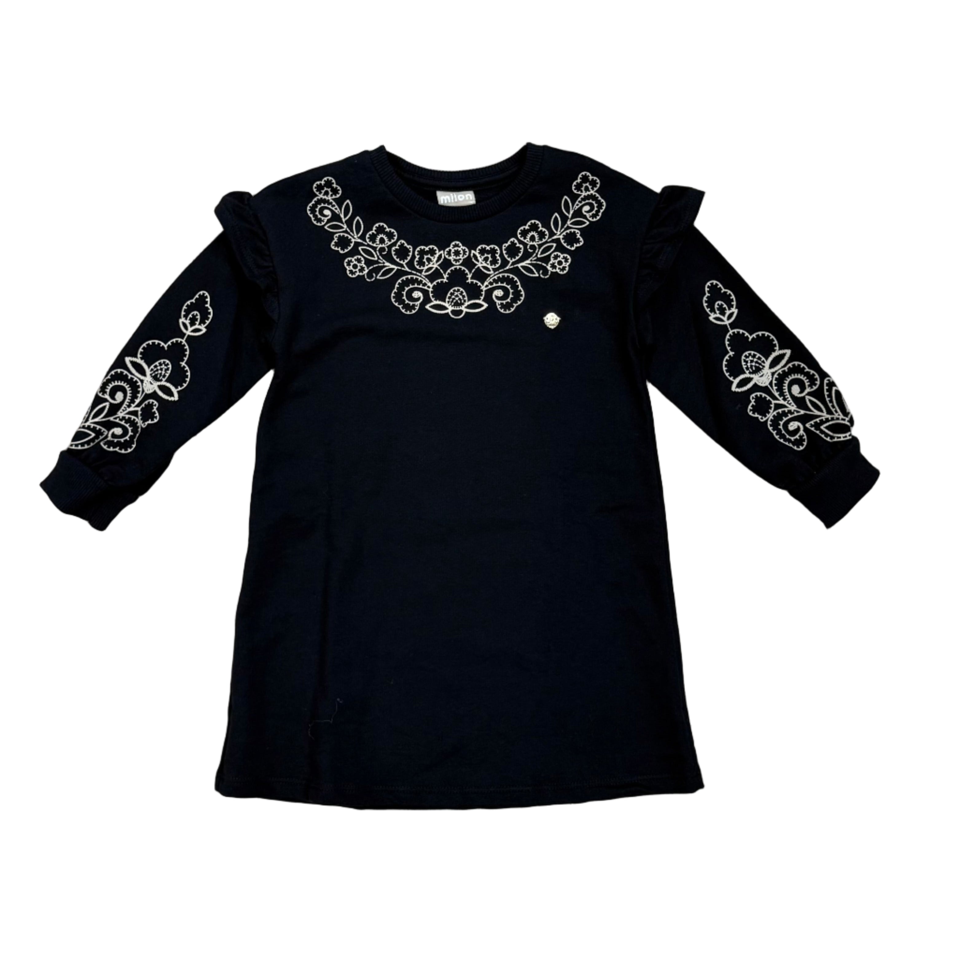 Embroidered sweatshirt dress