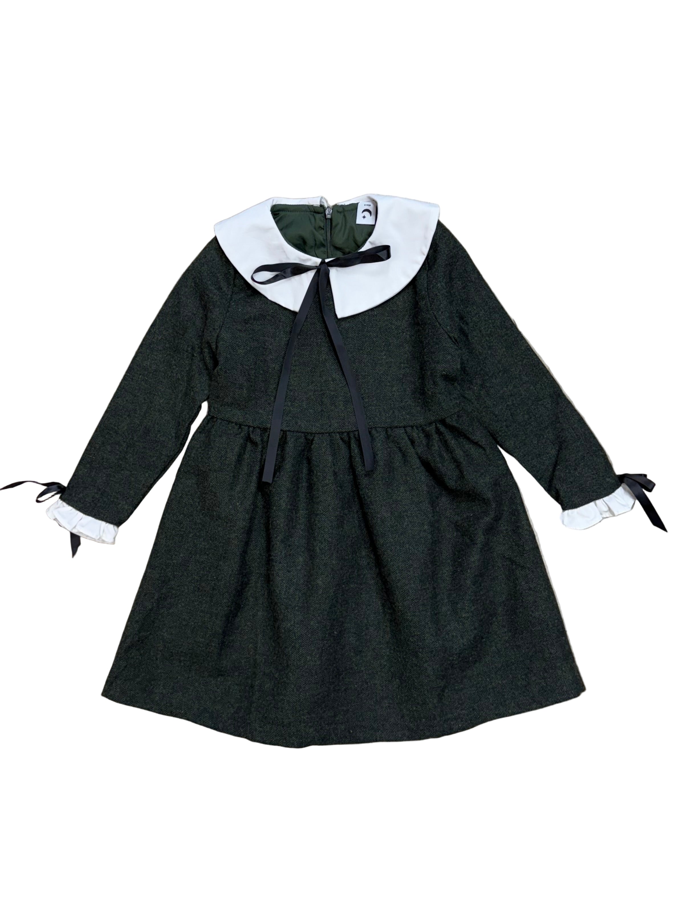 Tweed wool collared dress