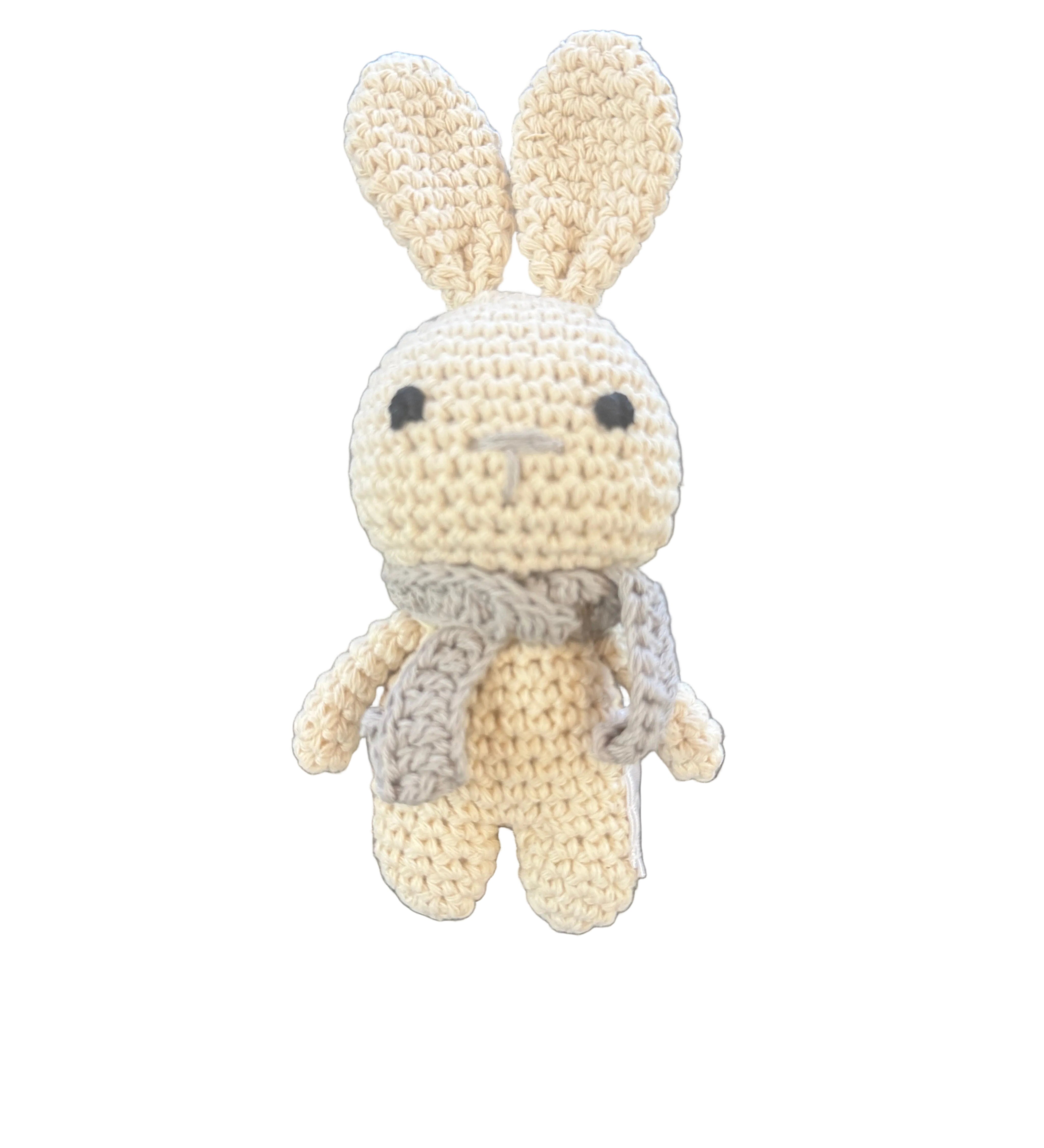 Hand Knitted Scarf Rabbit Rattle