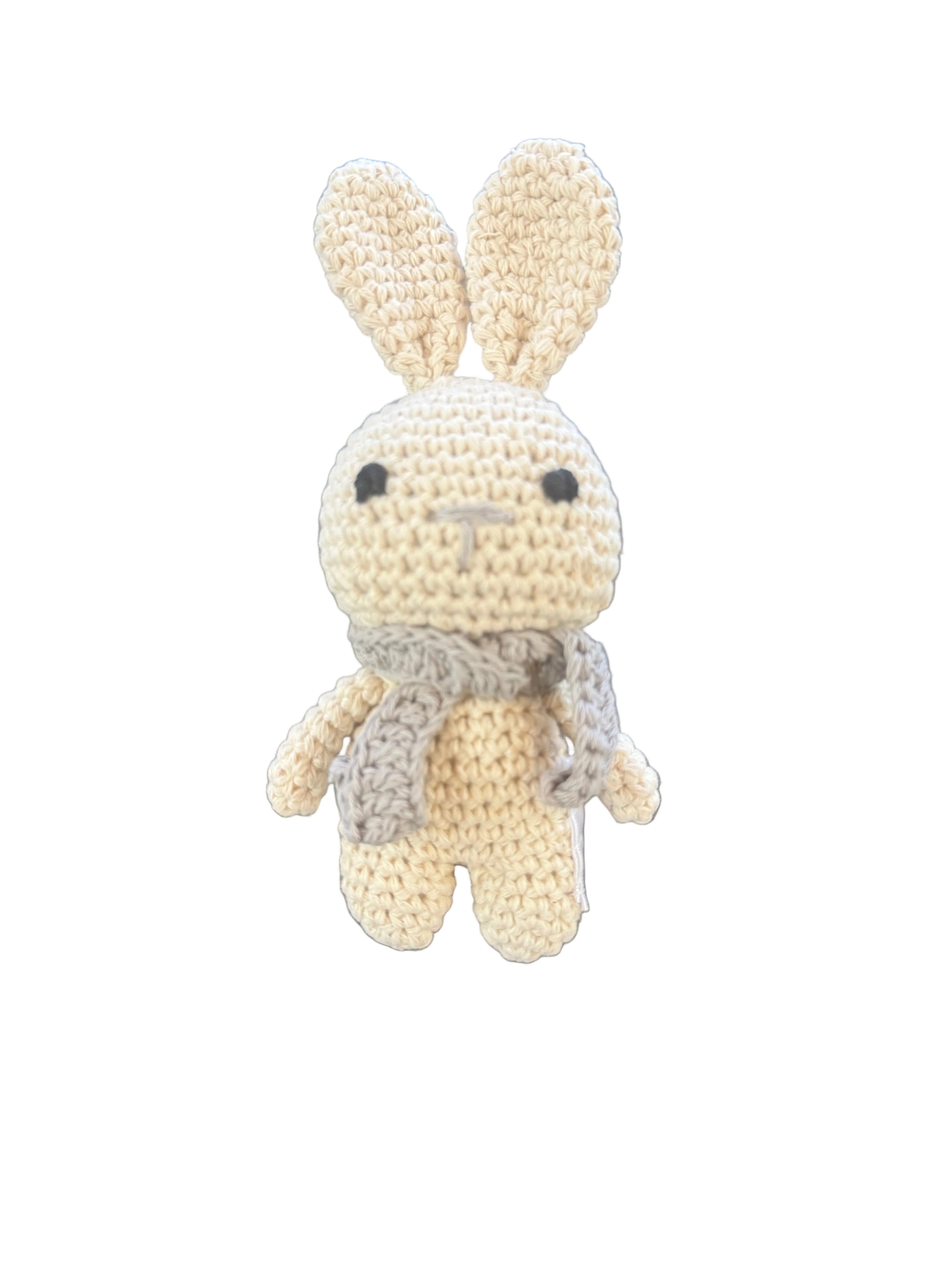 Hand Knitted Scarf Rabbit Rattle