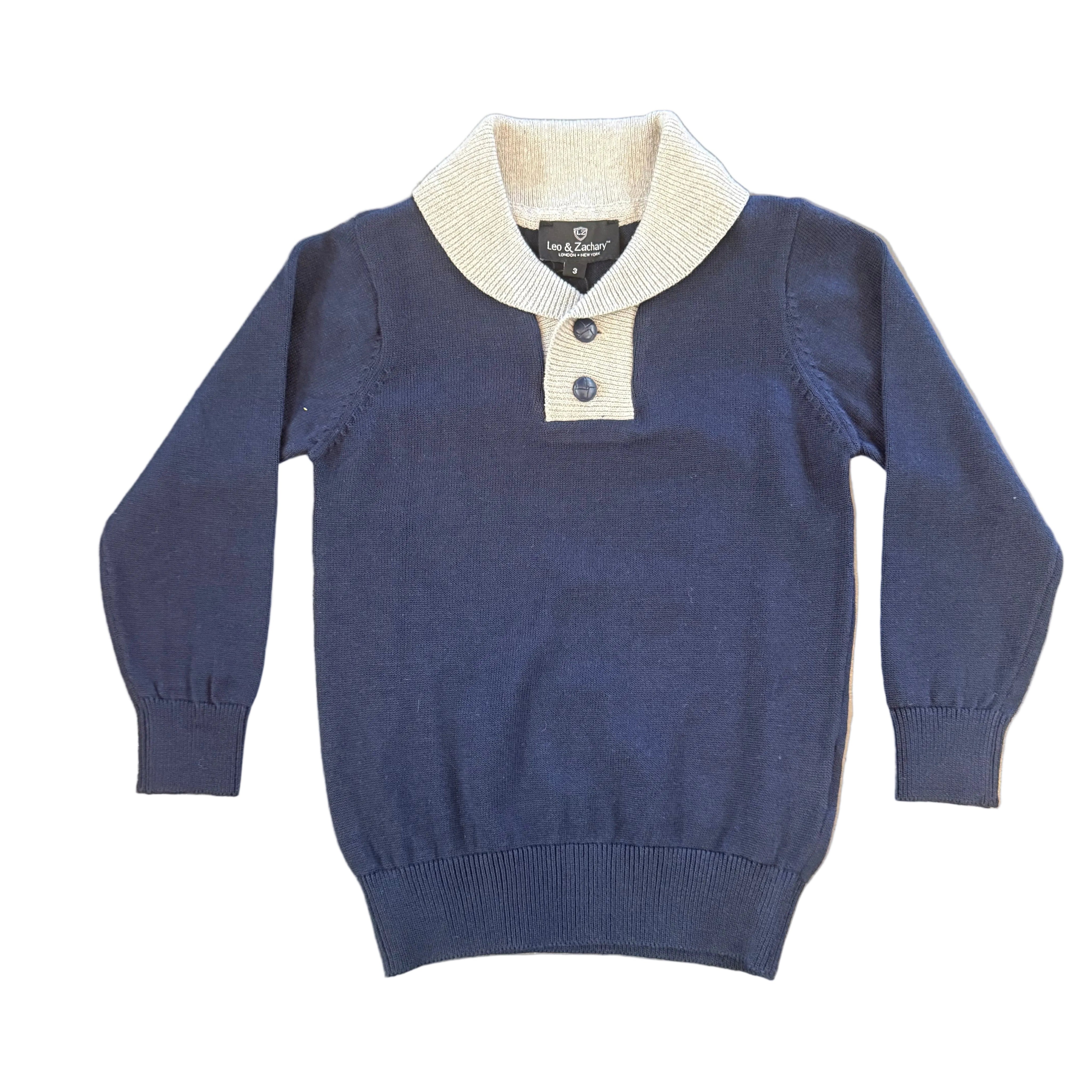Mixon Navy and Grey Sweater