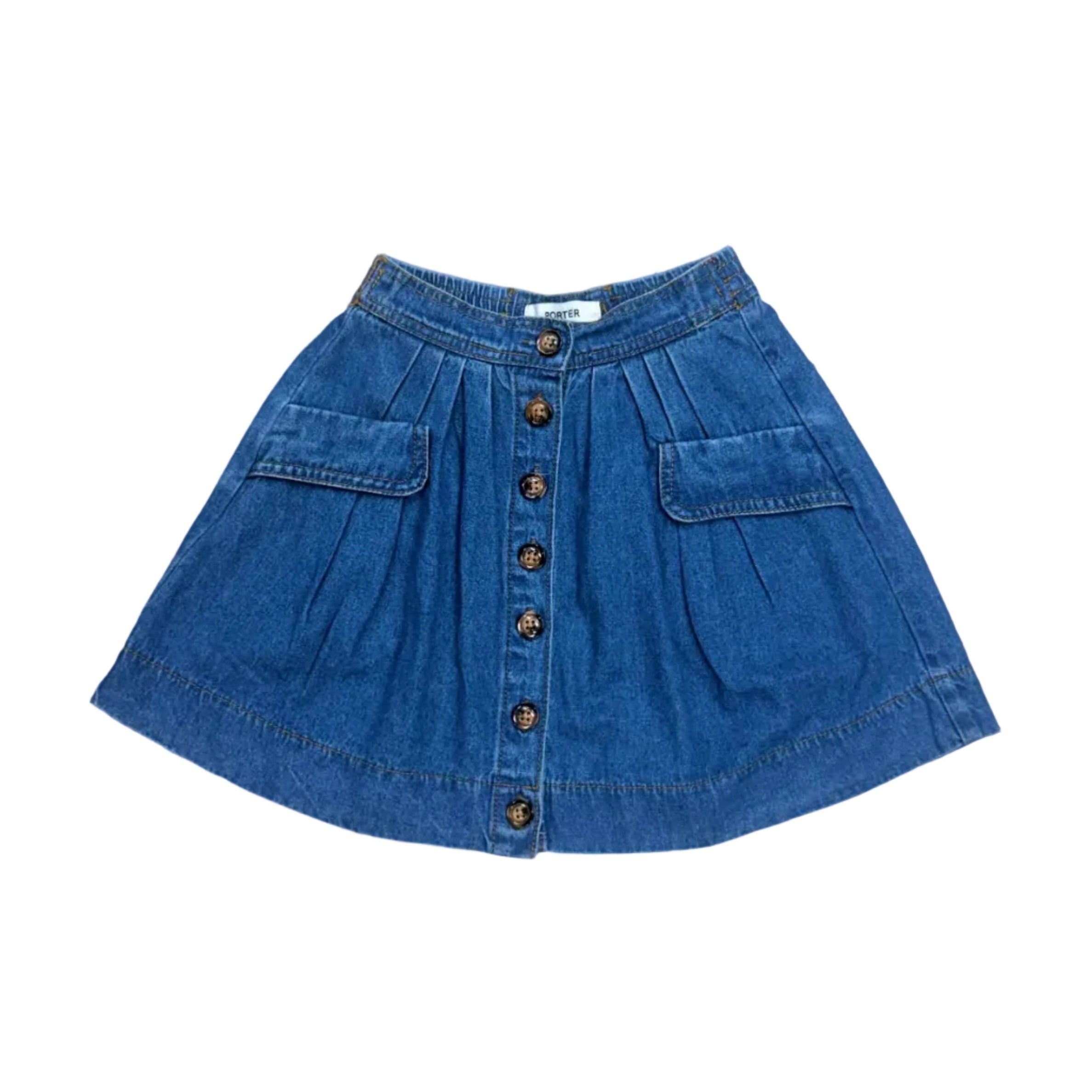 Dark Denim Front Pocket Skirt