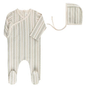 linear tulip footie/bonnet