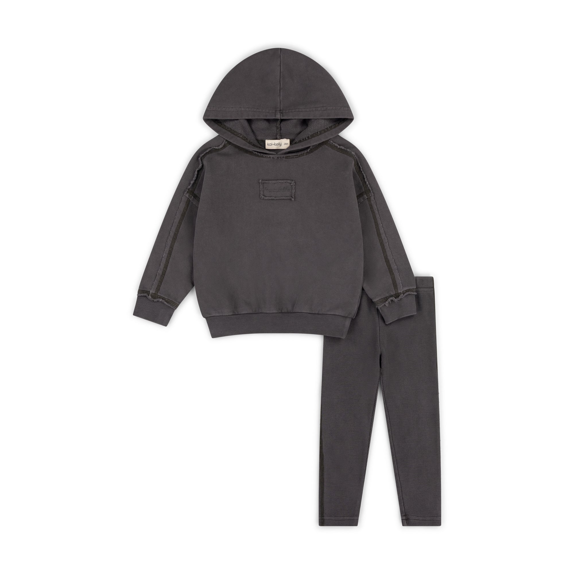 Gunmetal Hooded Set