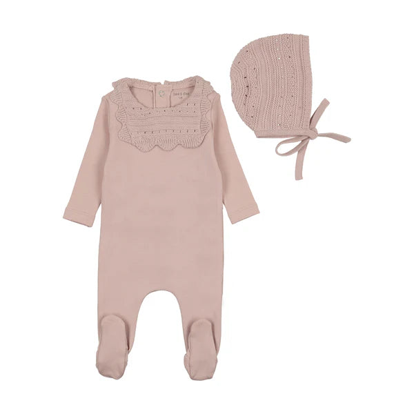 Knit Bibette Footie