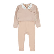 Knit wrap sleeveless footie pink