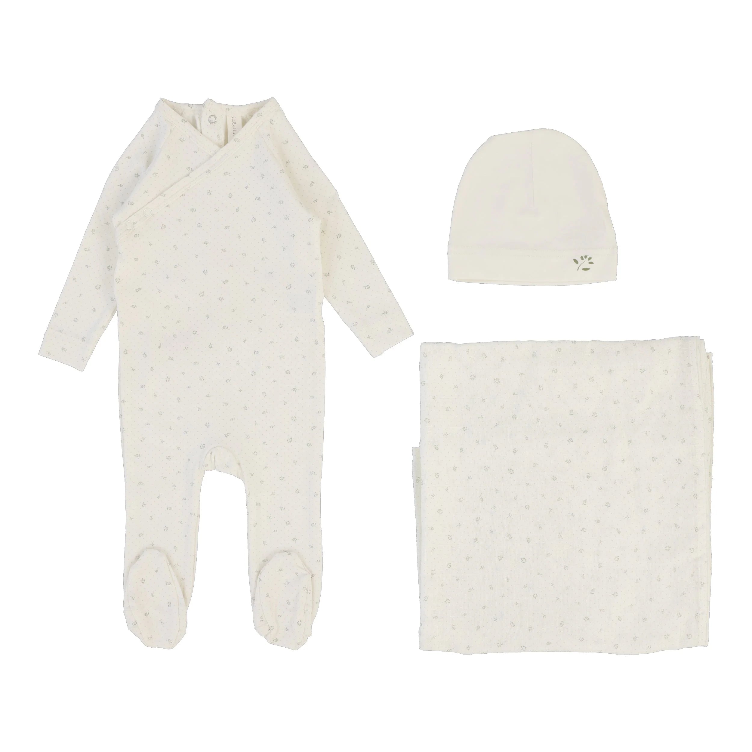 Printed wrapover layette set
