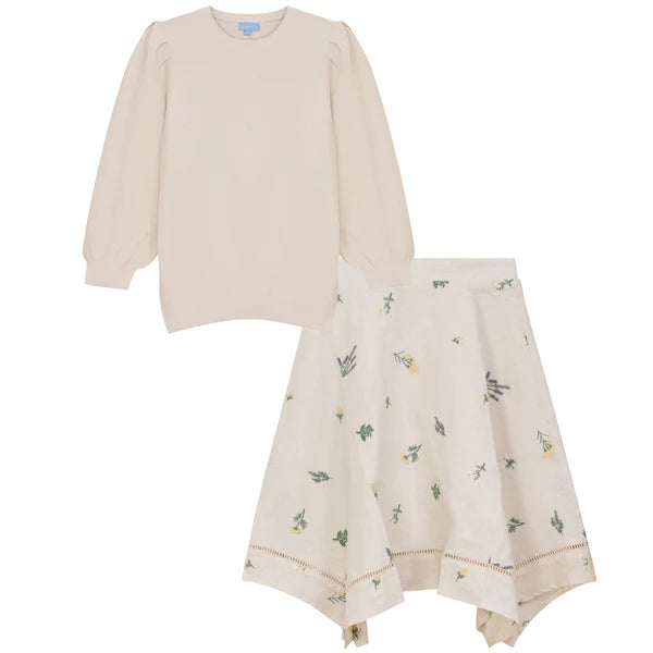 embroidered linen set