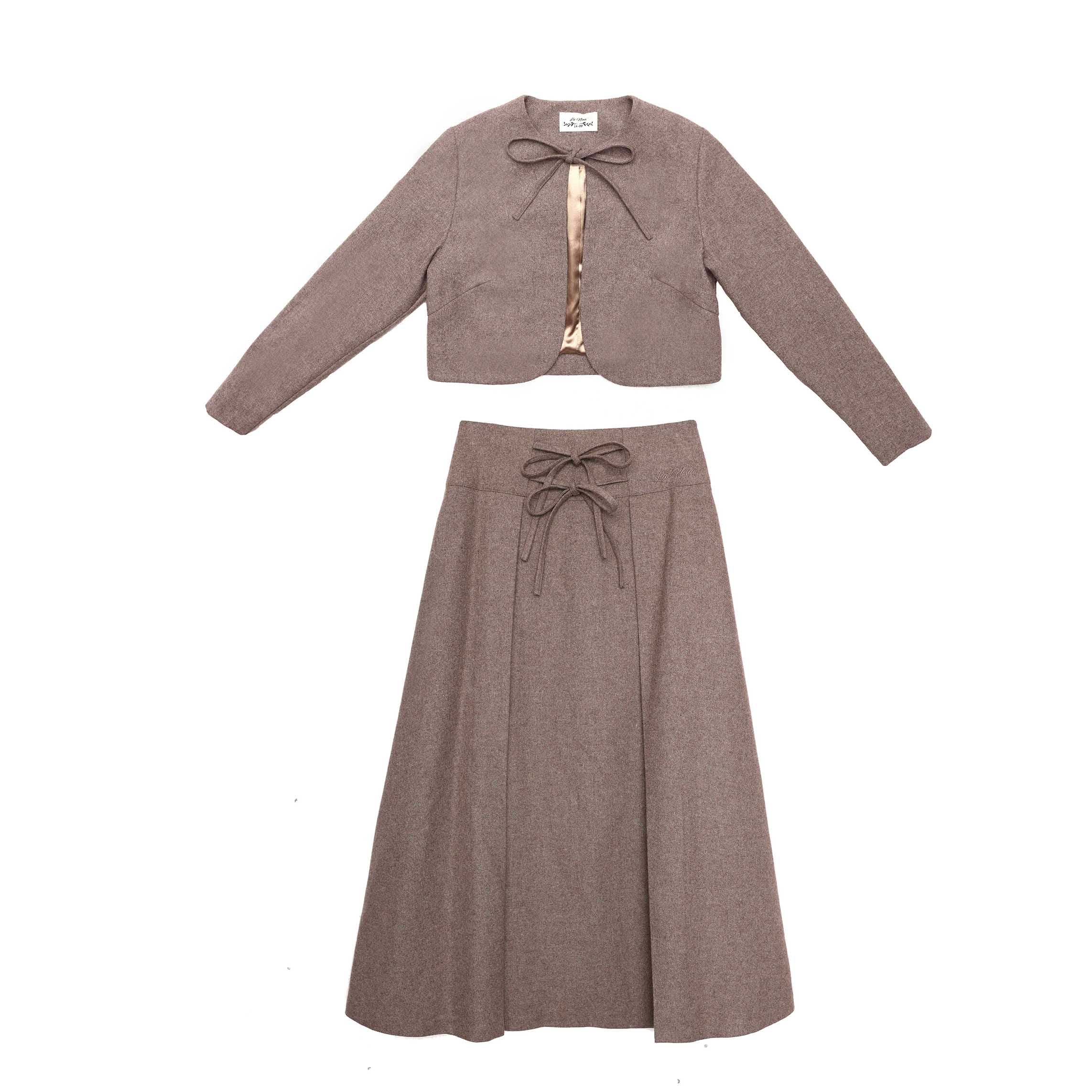 wool jacket skirt set