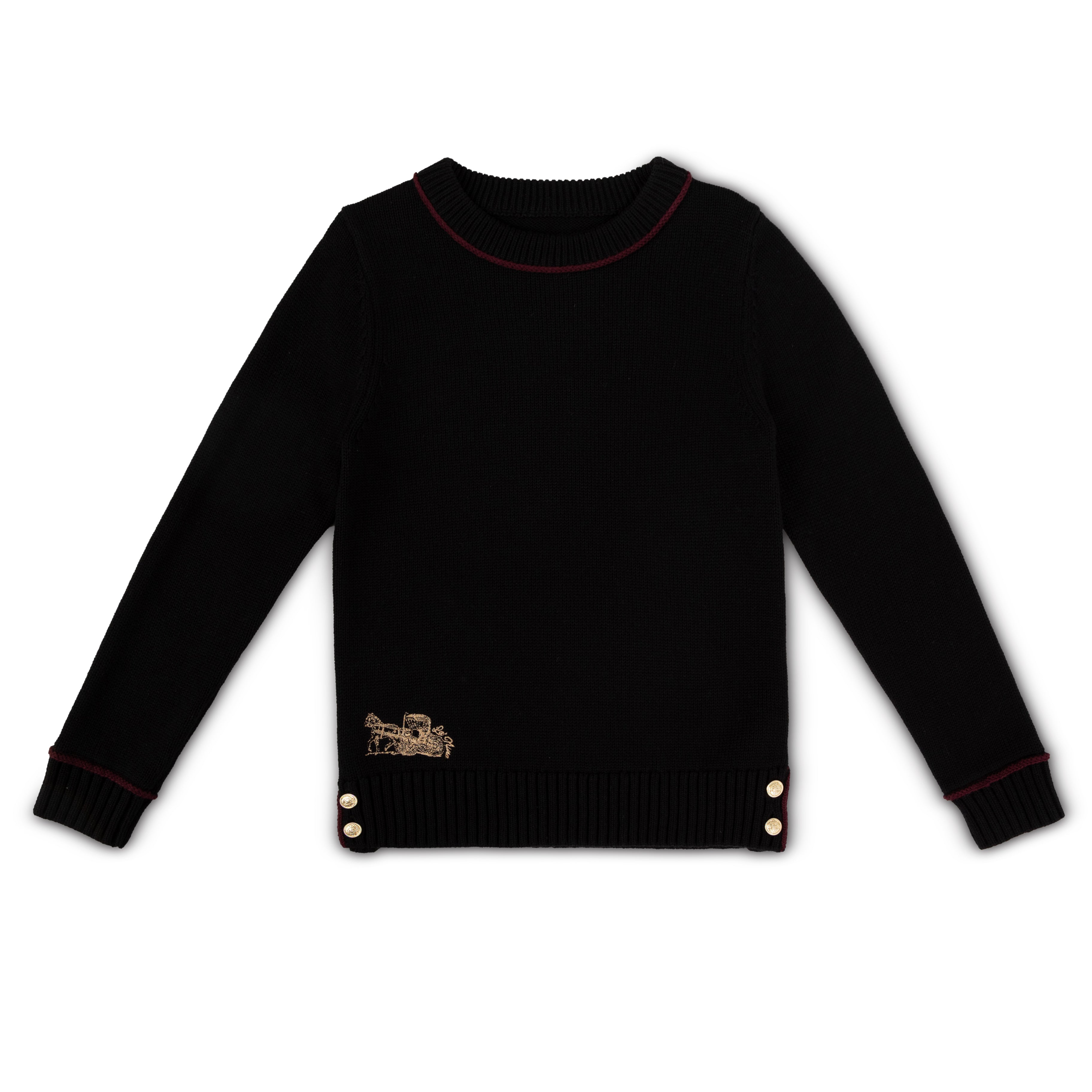 Contrast Trim Logo Sweater