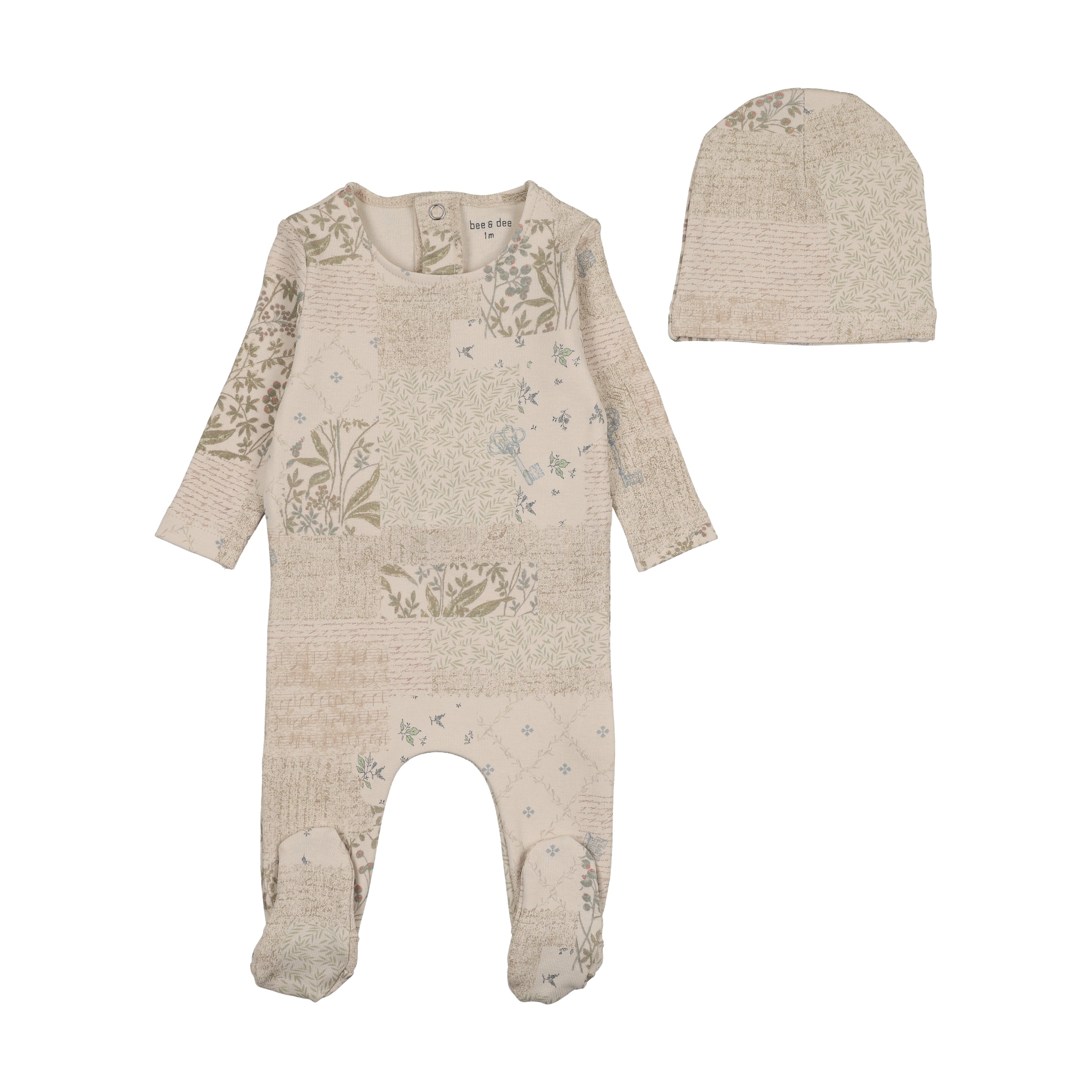 organice paper print footie