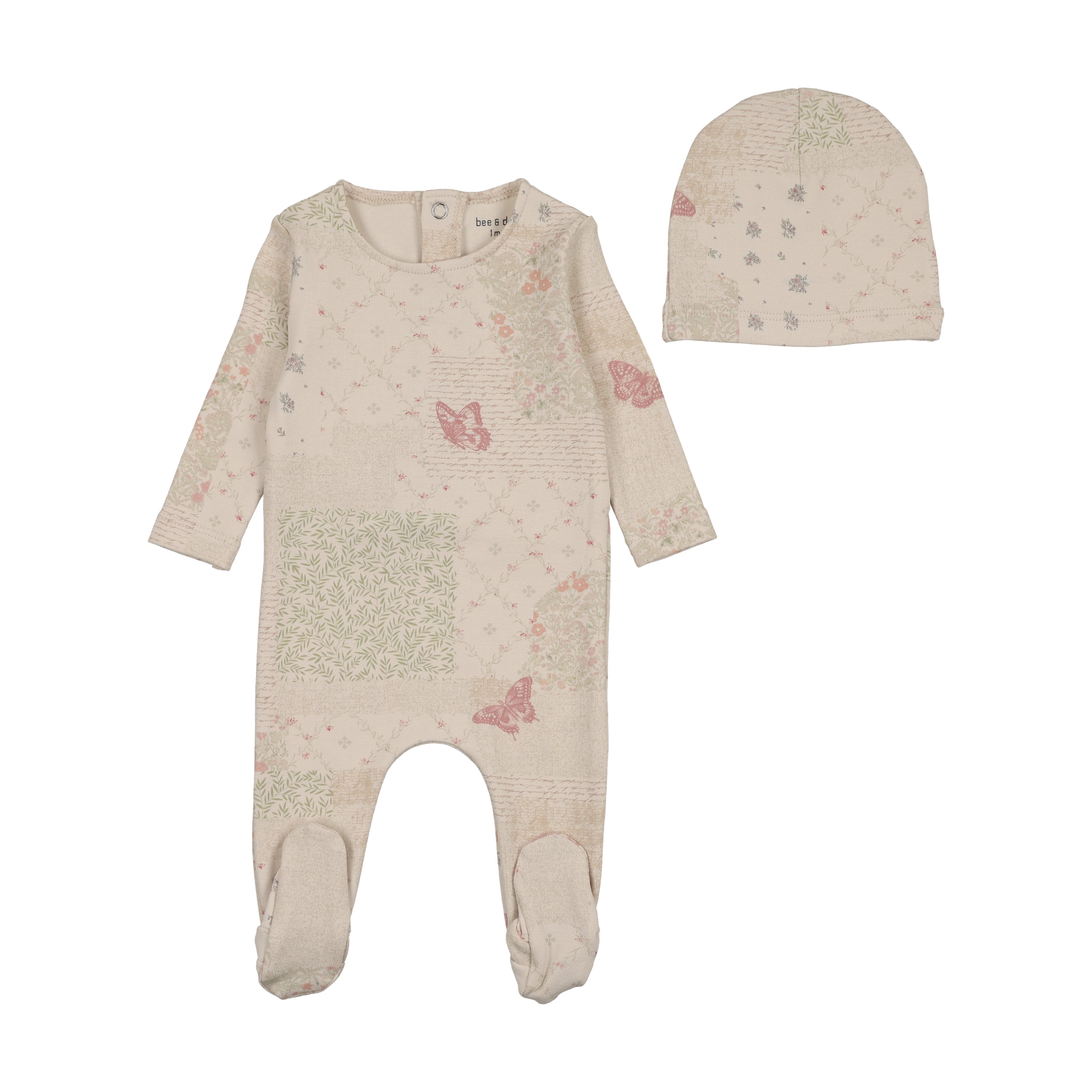 organice paper print footie