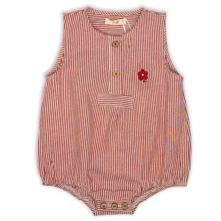 Red Stripe Romper