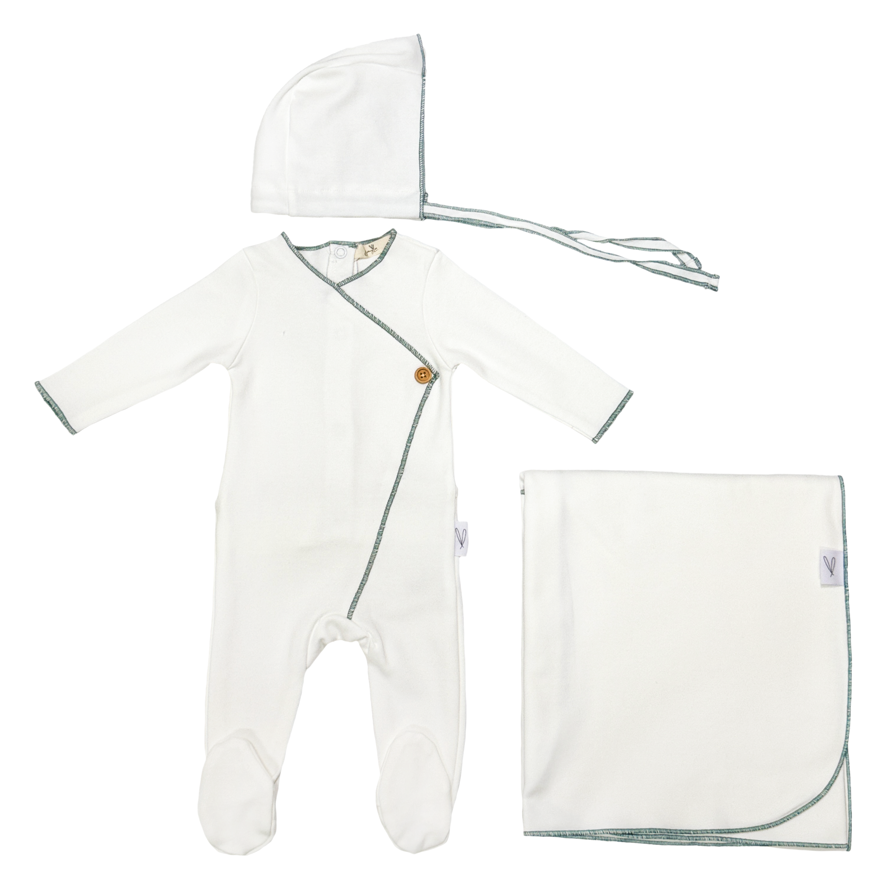 SAGE SIDE BUTTON LAYETTE SET