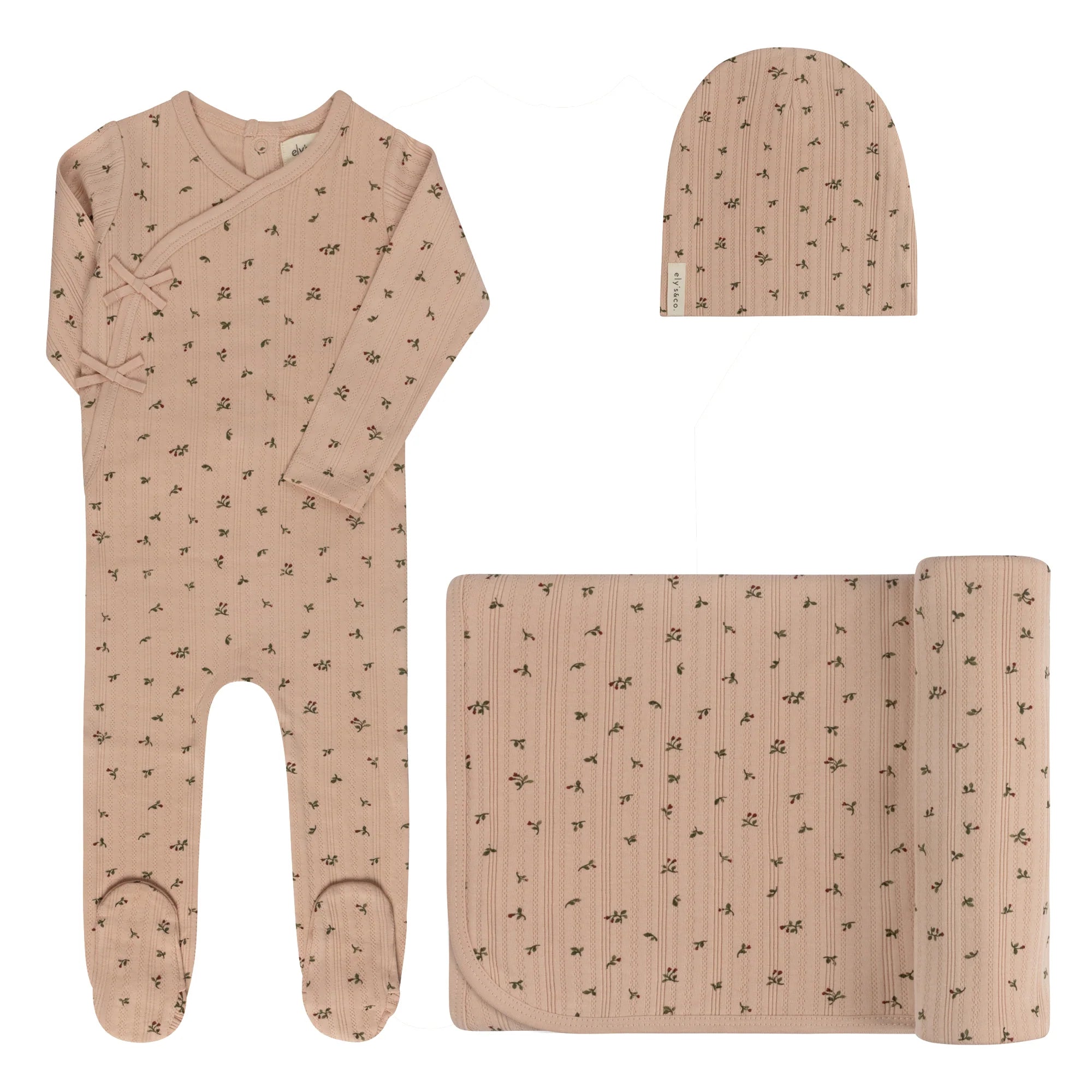 Floral Pointelle Layette set