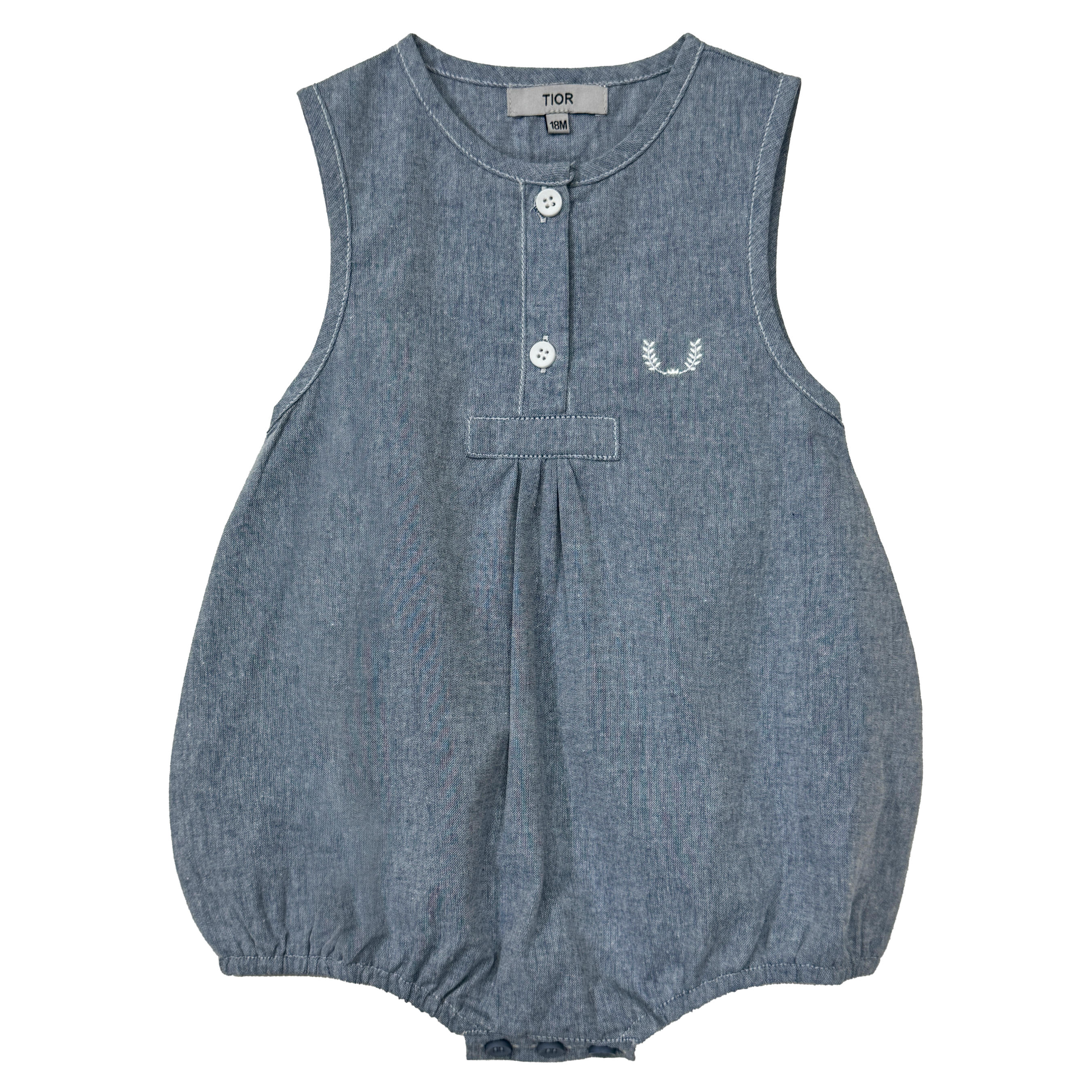 Chambray linen romper