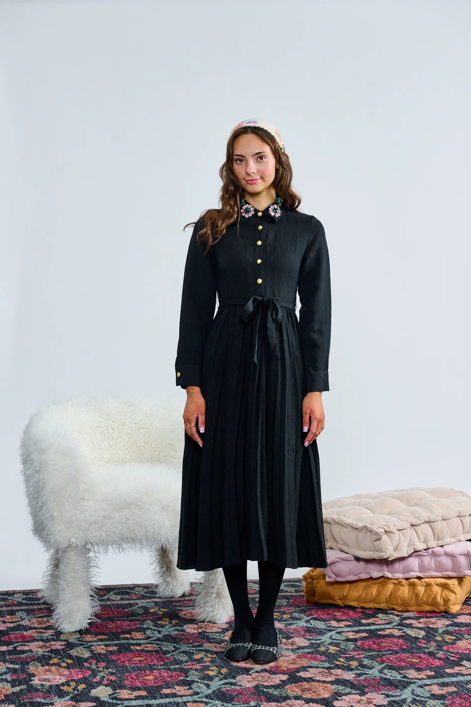 Beaded Collar Dress