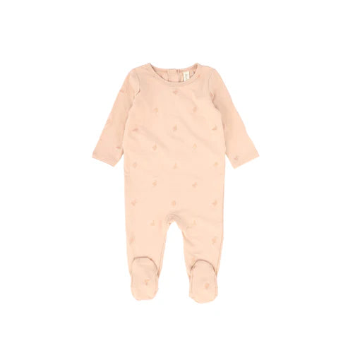 embroidered butterfly footie w/ bonnet