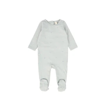 embroidered butterfly footie w/ bonnet