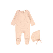 embroidered butterfly footie w/ bonnet