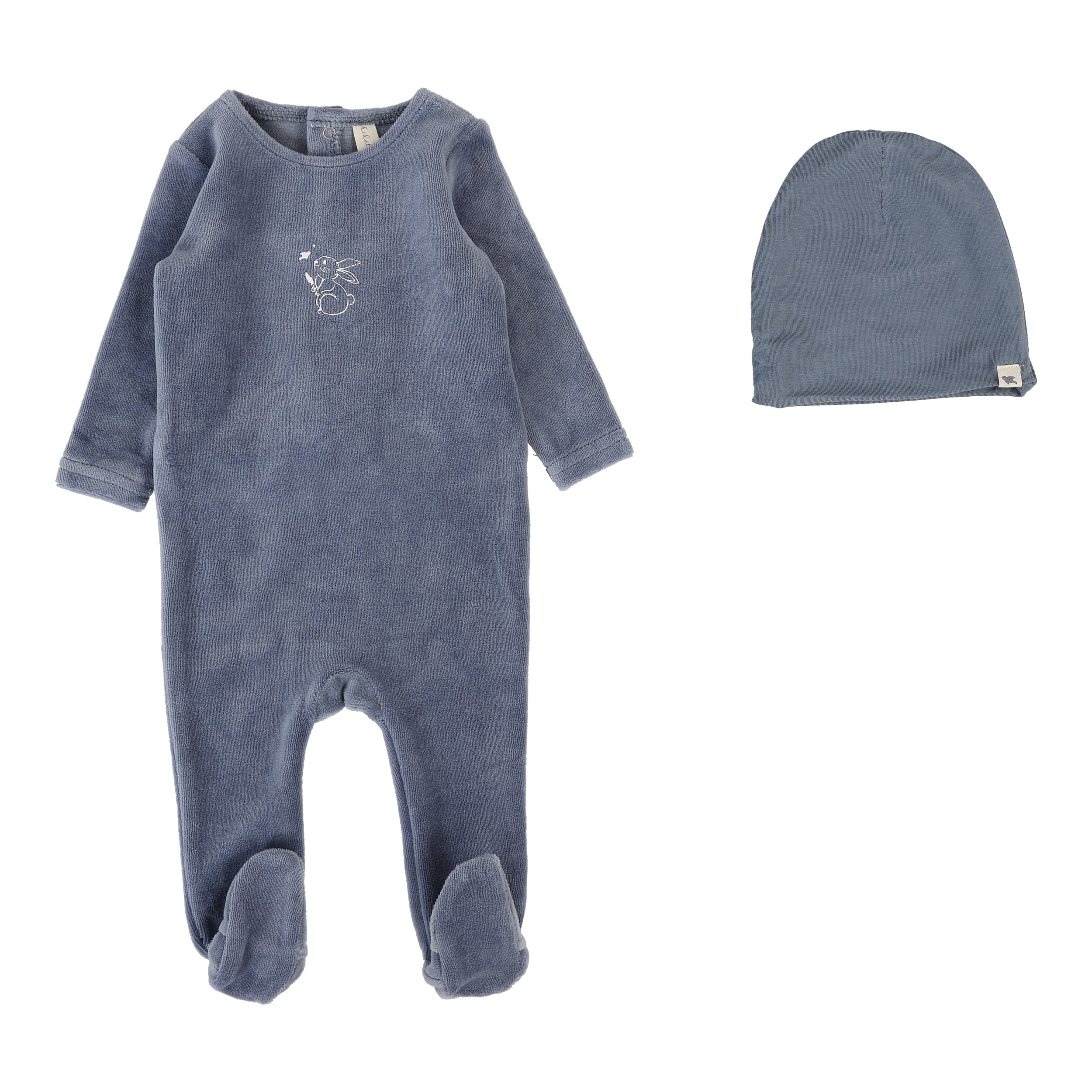 Slate velour forest footie