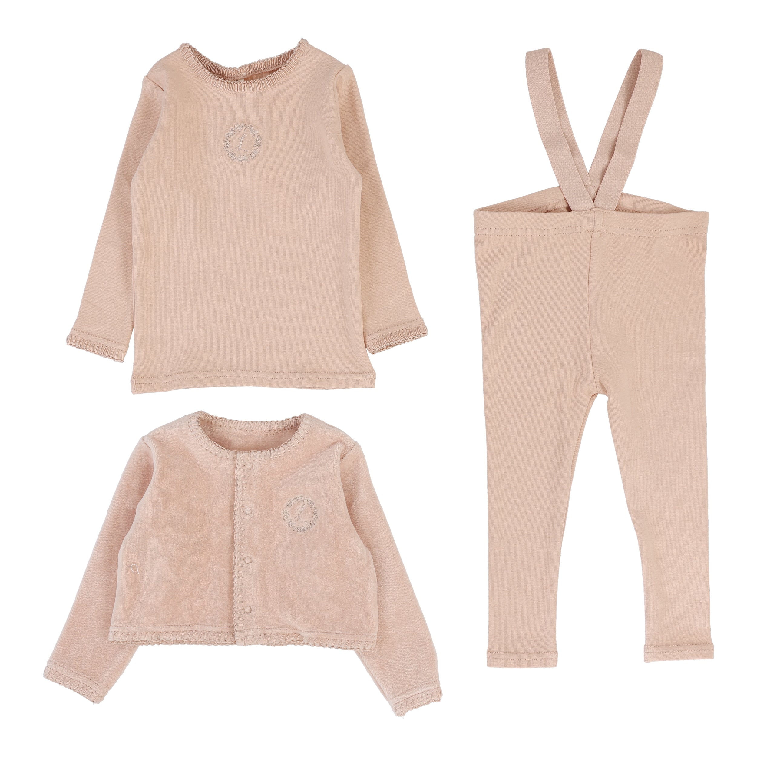 VELOUR CARDI LOUNGE SET PINK